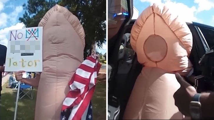 Grandma Wearing Penis Costume Arrested at Trump Protest, Body Cam Video